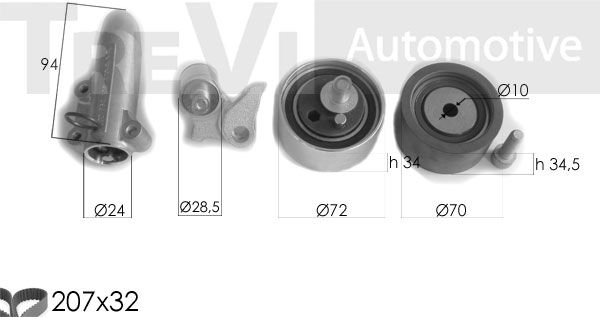 TREVI AUTOMOTIVE Hammasrihma komplekt KD1298